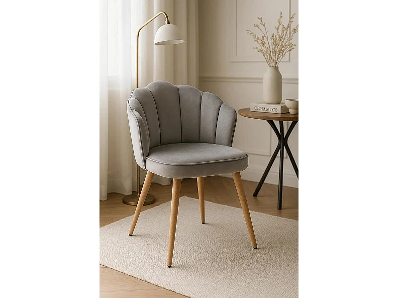 Sillas Comedor - Silla Blume Terciopelo - Gris