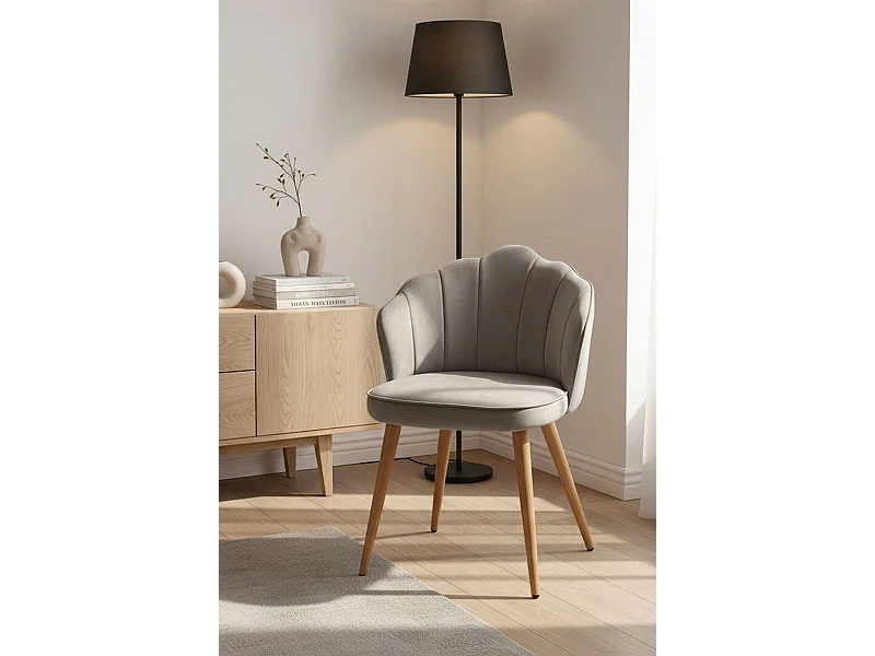 Sillas Comedor - Silla Blume Terciopelo - Gris