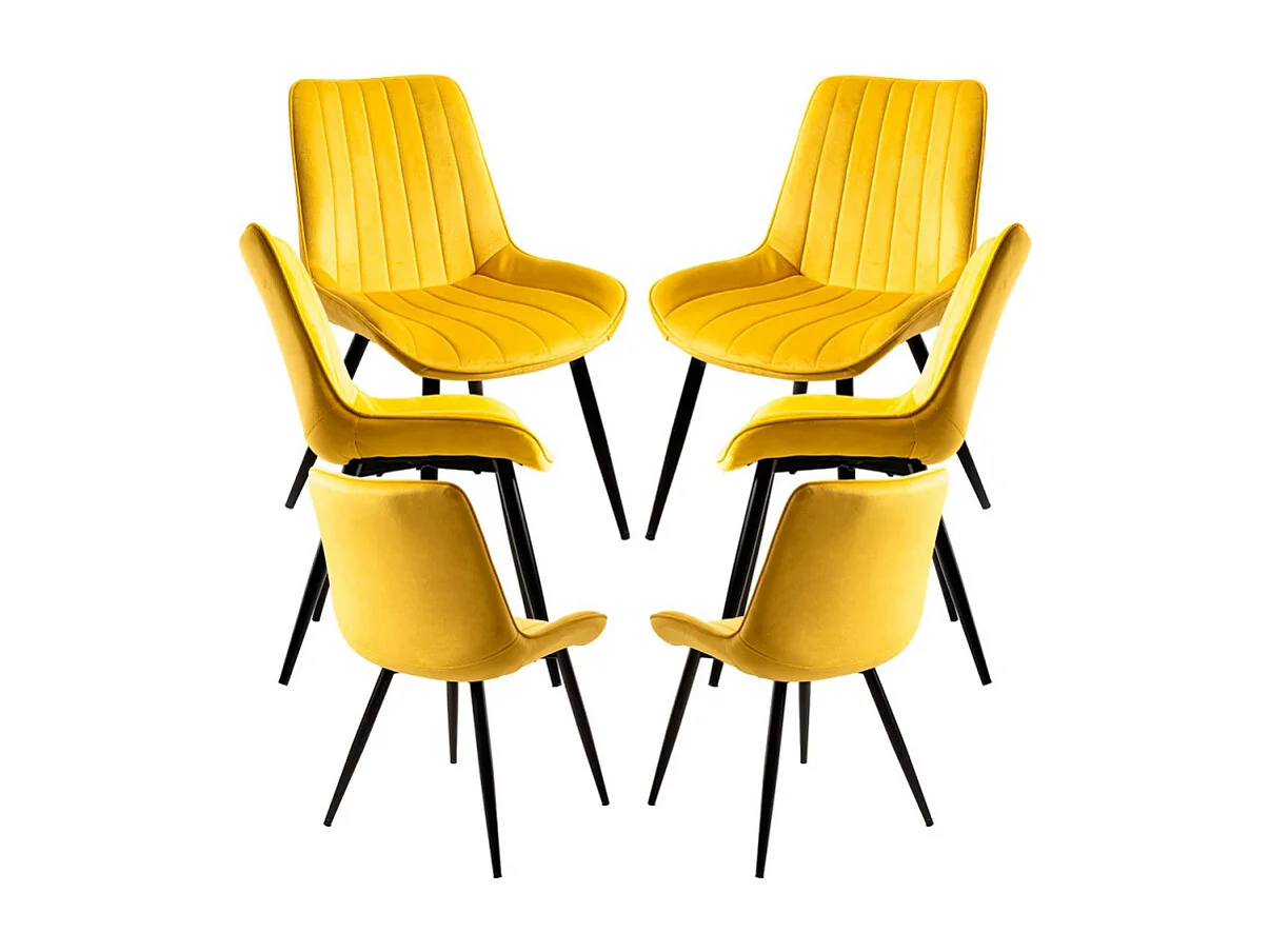 Packs Sillas Comedor - Pack 6 Sillas Lene Terciopelo - Amarillo