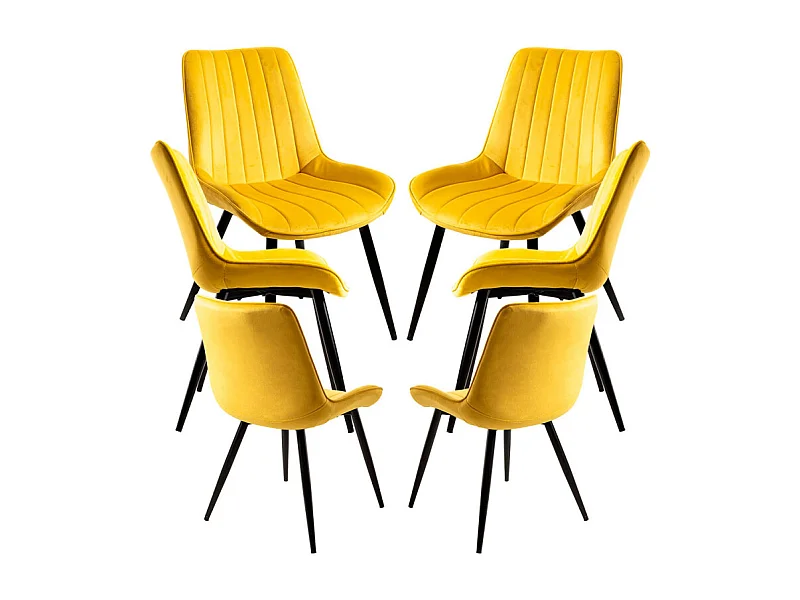 Packs Sillas Comedor - Pack 6 Sillas Lene Terciopelo - Amarillo
