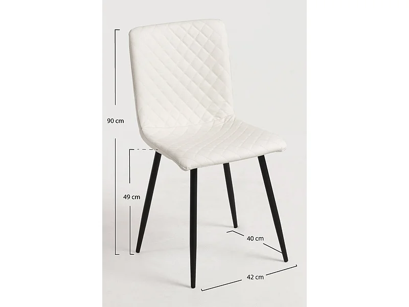 Packs Sillas Comedor - Pack 4 Sillas Rom Polipiel - Blanco