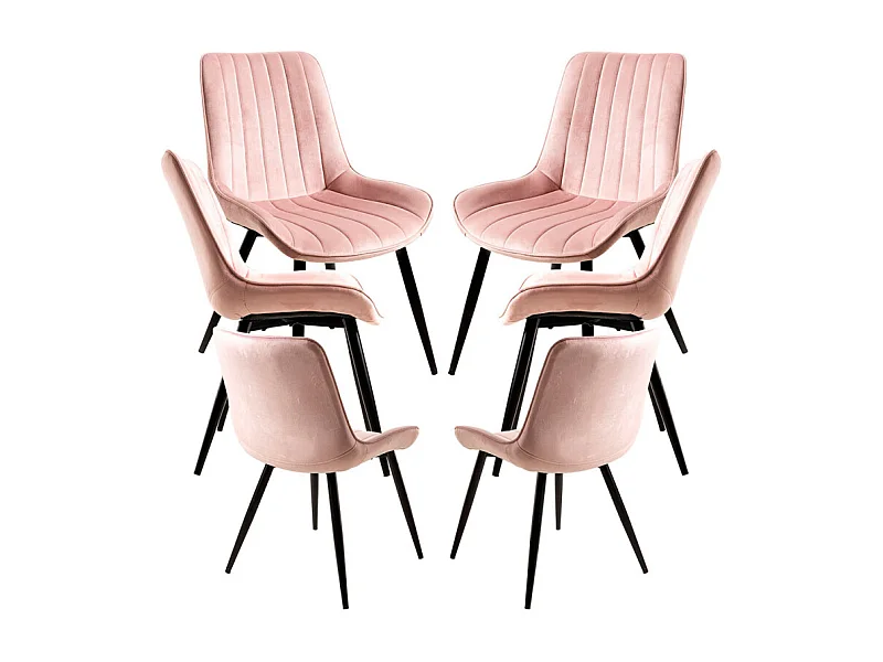 Packs Sillas Comedor - Pack 6 Sillas Lene Terciopelo - Rosa