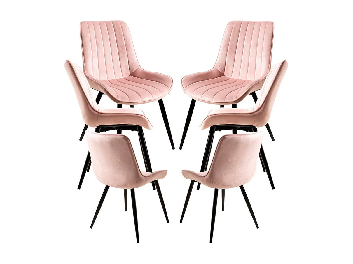 Packs Sillas Comedor - Pack 6 Sillas Lene Terciopelo - Rosa