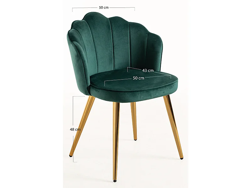Sillas Comedor - Silla Blume Gold Terciopelo - Verde