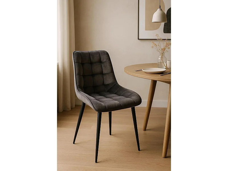 Sillas Comedor - Silla Cade Terciopelo - Gris oscuro