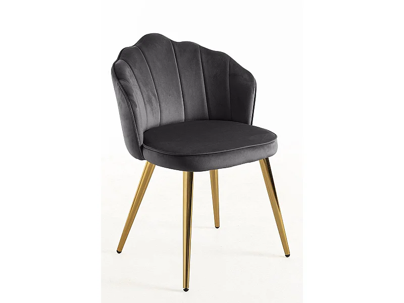 Sillas Comedor - Silla Blume Gold Terciopelo - Gris oscuro