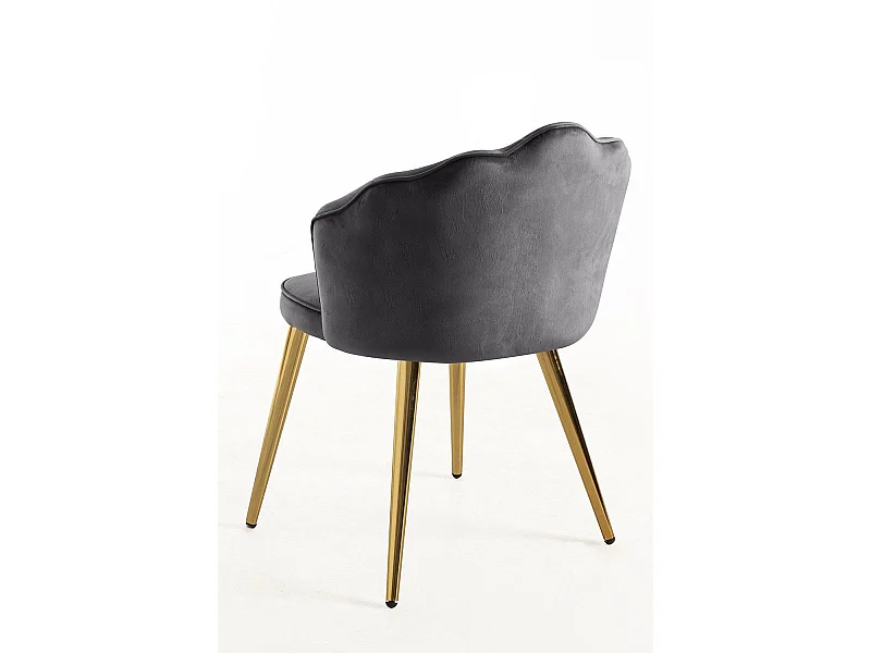 Sillas Comedor - Silla Blume Gold Terciopelo - Gris oscuro