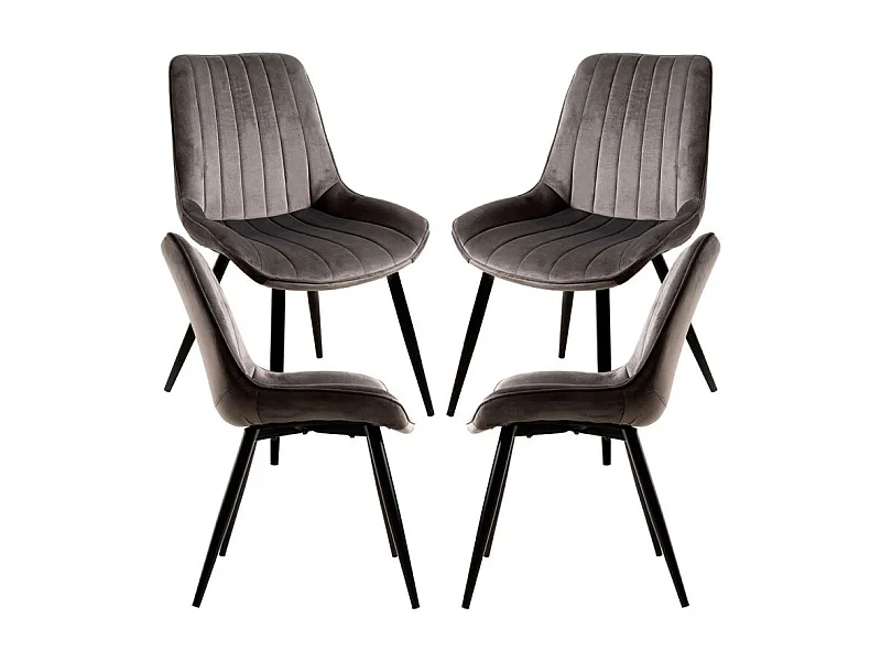 Packs Sillas Comedor - Pack 4 Sillas Lene Terciopelo - Gris oscuro