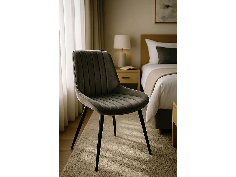 Sillas Comedor - Silla Lene Terciopelo - Gris oscuro