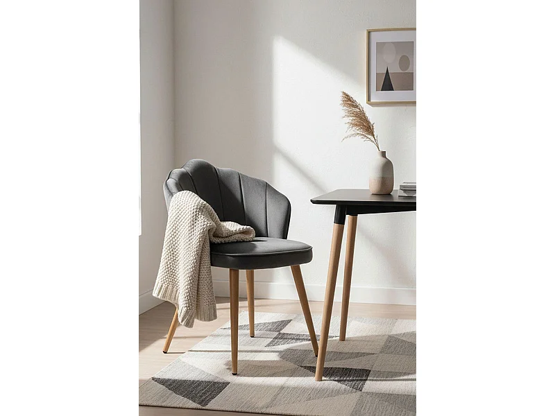 Sillas Comedor - Silla Blume Terciopelo - Gris oscuro