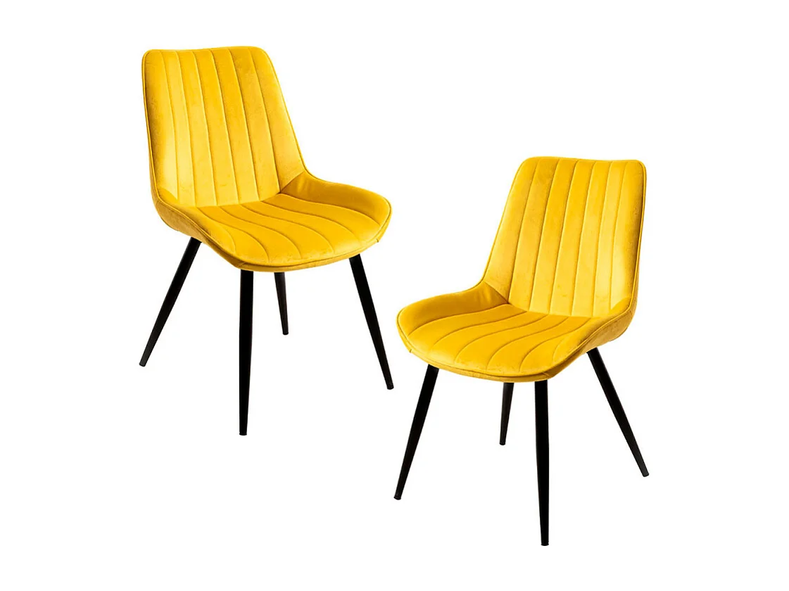 Packs Sillas Comedor - Pack 2 Sillas Lene Terciopelo - Amarillo