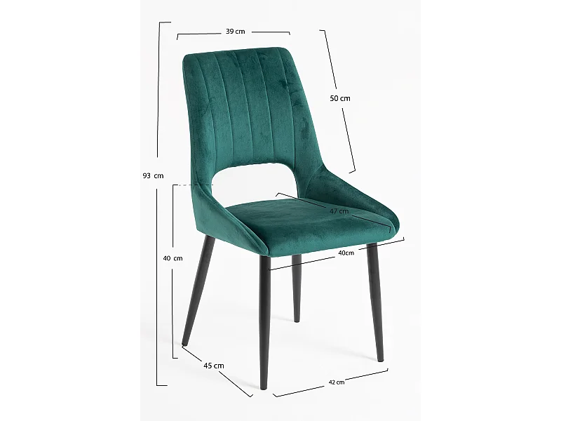 Sillas Comedor - Silla Komi Terciopelo - Verde
