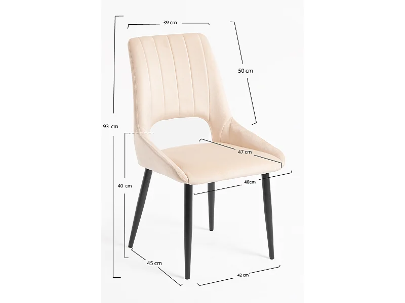 Sillas Comedor - Silla Komi Terciopelo - Beige