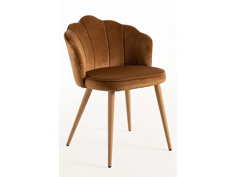 Sillas Comedor - Silla Blume Terciopelo - Marrón Claro