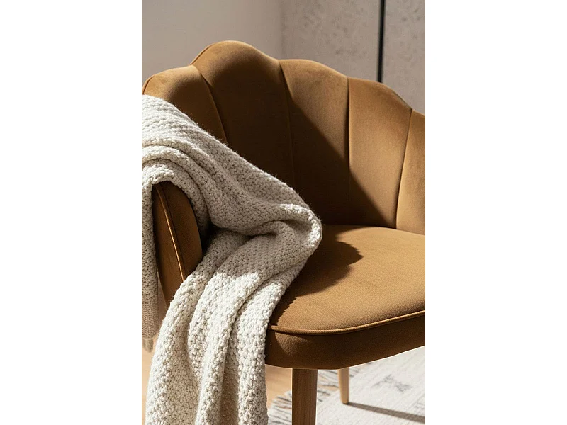 Sillas Comedor - Silla Blume Terciopelo - Marrón Claro