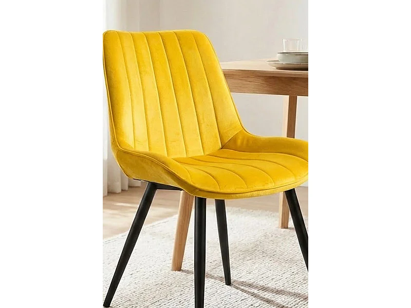 Sillas Comedor - Silla Lene Terciopelo - Amarillo
