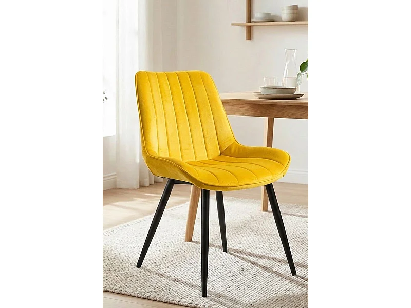 Sillas Comedor - Silla Lene Terciopelo - Amarillo