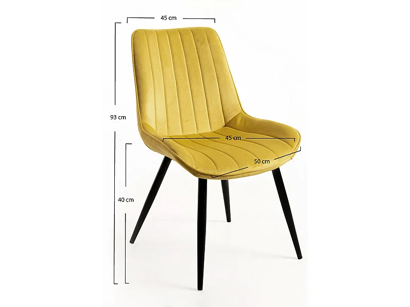 Packs Sillas Comedor - Pack 4 Sillas Lene Terciopelo - Amarillo