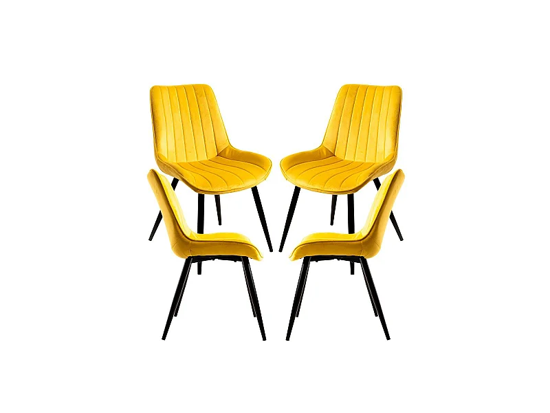 Packs Sillas Comedor - Pack 4 Sillas Lene Terciopelo - Amarillo