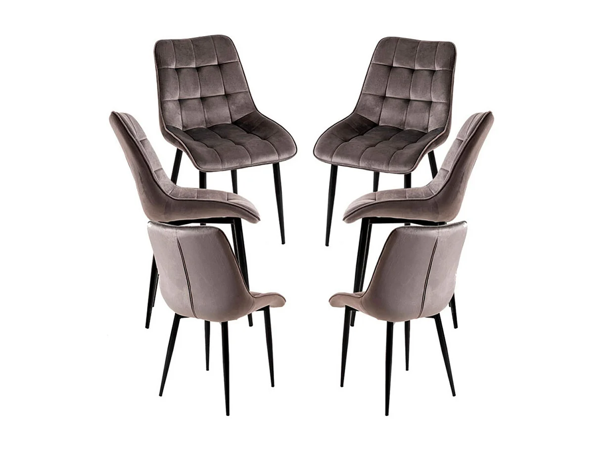 Packs Sillas Comedor - Pack 6 Sillas Cade Terciopelo - Gris oscuro