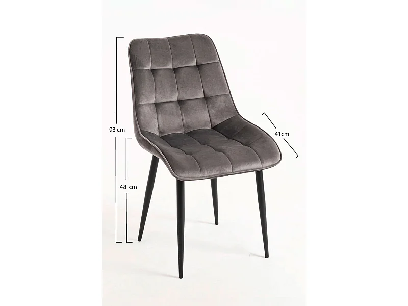 Packs Sillas Comedor - Pack 6 Sillas Cade Terciopelo - Gris oscuro