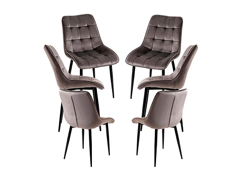 Packs Sillas Comedor - Pack 6 Sillas Cade Terciopelo - Gris oscuro