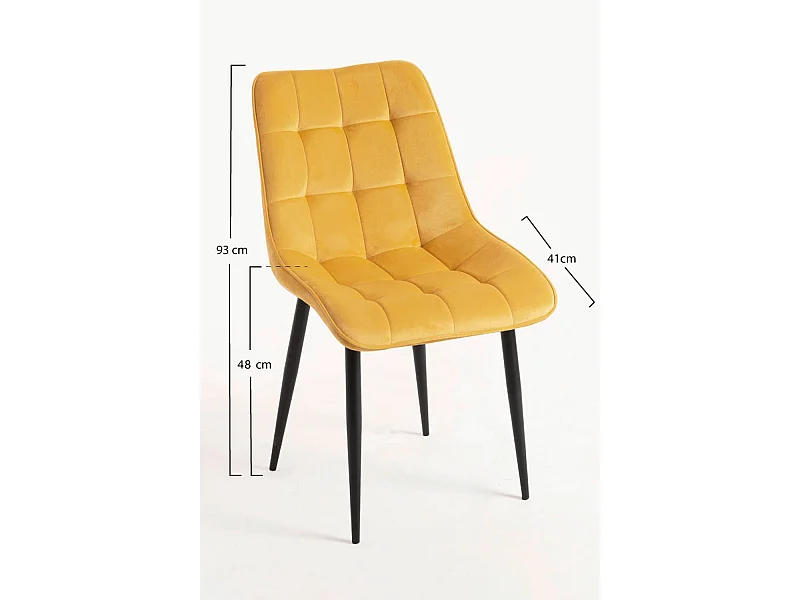 Sillas Comedor - Silla Cade Terciopelo - Amarillo