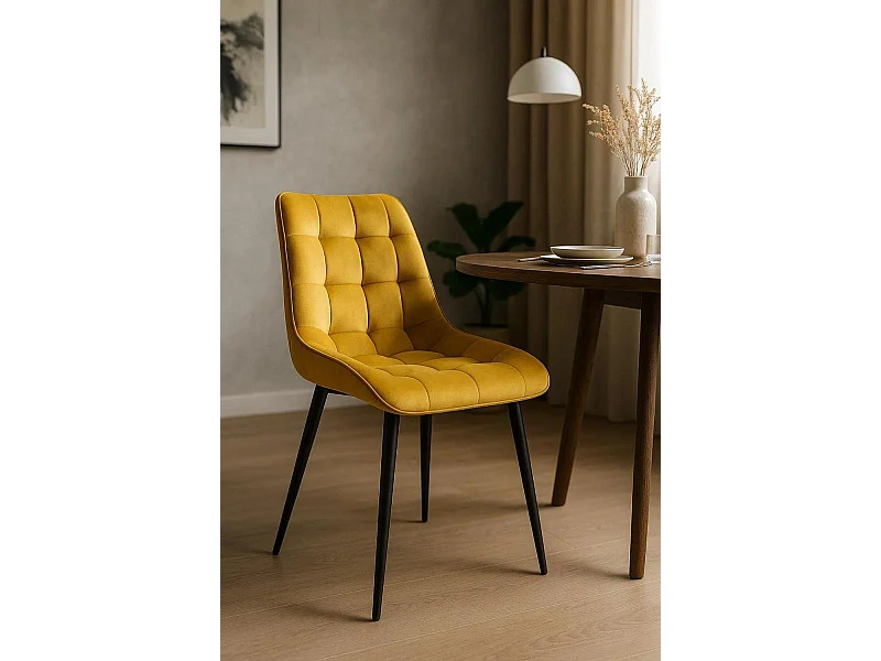 Sillas Comedor - Silla Cade Terciopelo - Amarillo