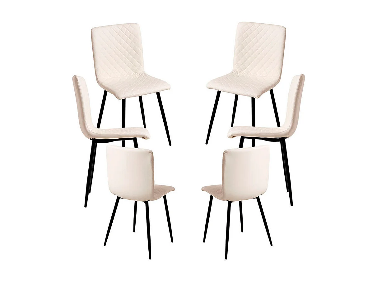 Packs Sillas Comedor - Pack 6 Sillas Rom Polipiel - Blanco