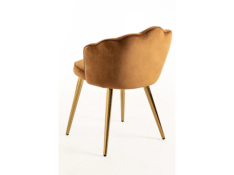 Sillas Comedor - Silla Blume Gold Terciopelo - Marrón Claro
