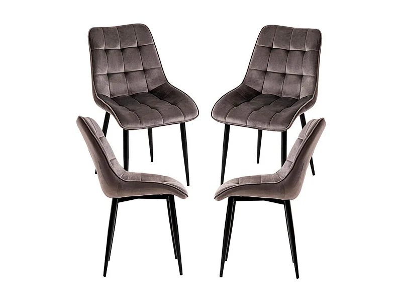 Packs Sillas Comedor - Pack 4 Sillas Cade Terciopelo - Gris oscuro
