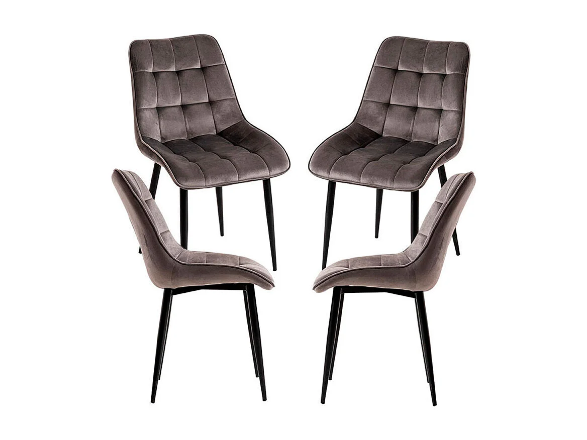 Packs Sillas Comedor - Pack 4 Sillas Cade Terciopelo - Gris oscuro