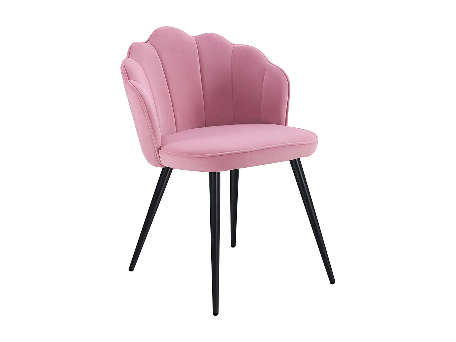 Sillas Comedor - Silla Blume Terciopelo Patas Negras - Rosa