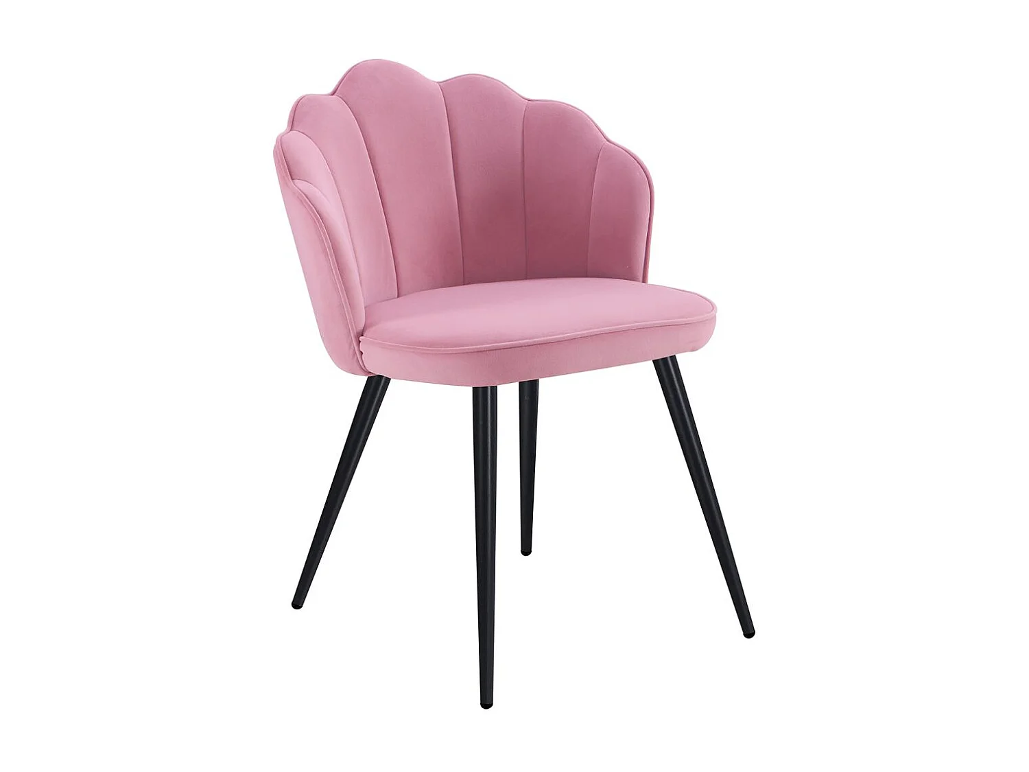 Sillas Comedor - Silla Blume Terciopelo Patas Negras - Rosa
