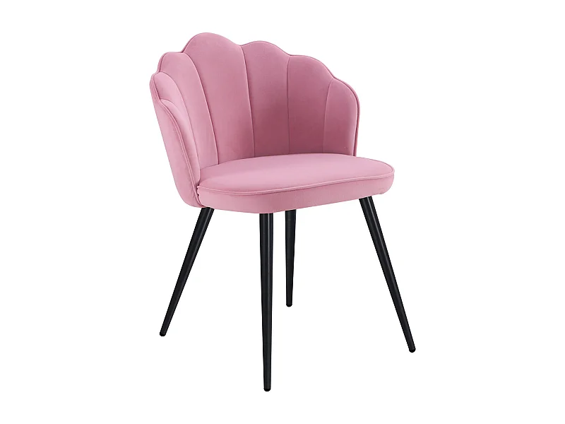 Sillas Comedor - Silla Blume Terciopelo Patas Negras - Rosa