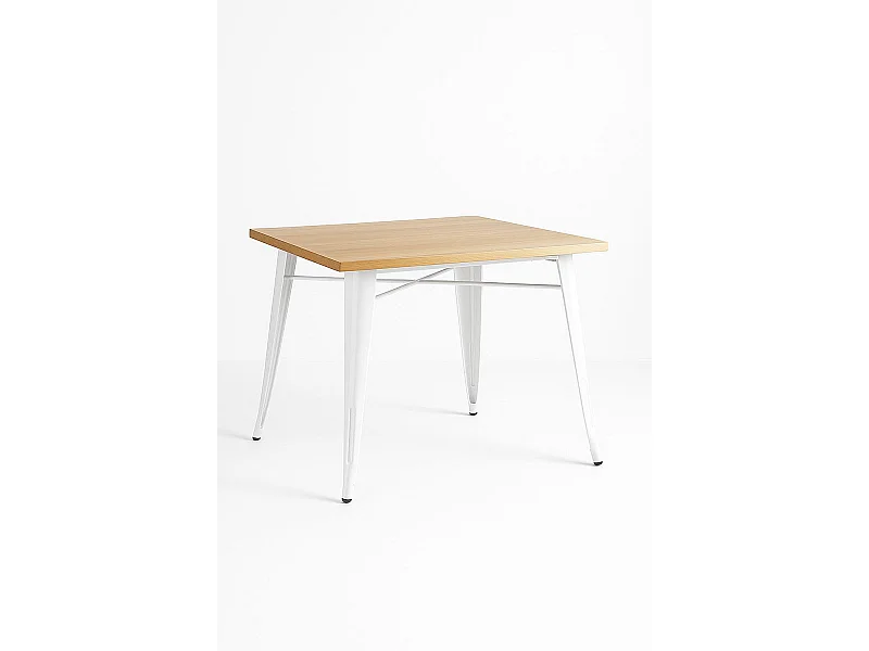 Mesas Bar - Mesa Torix Cuadrada Madera Natural 70 cm - Blanco