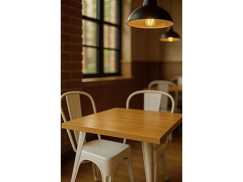 Mesas Bar - Mesa Torix Cuadrada Madera Natural 70 cm - Blanco