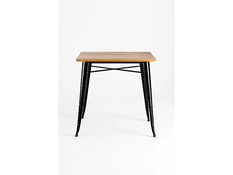 Mesas Bar - Mesa Torix Cuadrada Madera Natural 70 cm - Negro