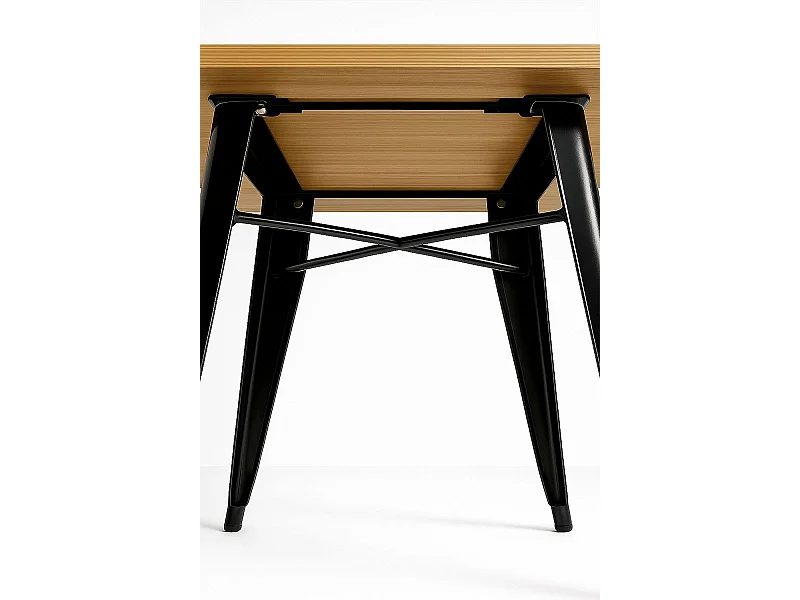 Mesas Bar - Mesa Torix Cuadrada Madera Natural 70 cm - Negro