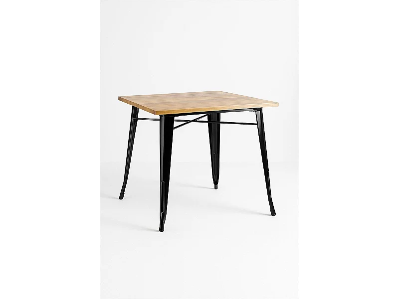 Mesas Bar - Mesa Torix Cuadrada Madera Natural 70 cm - Negro