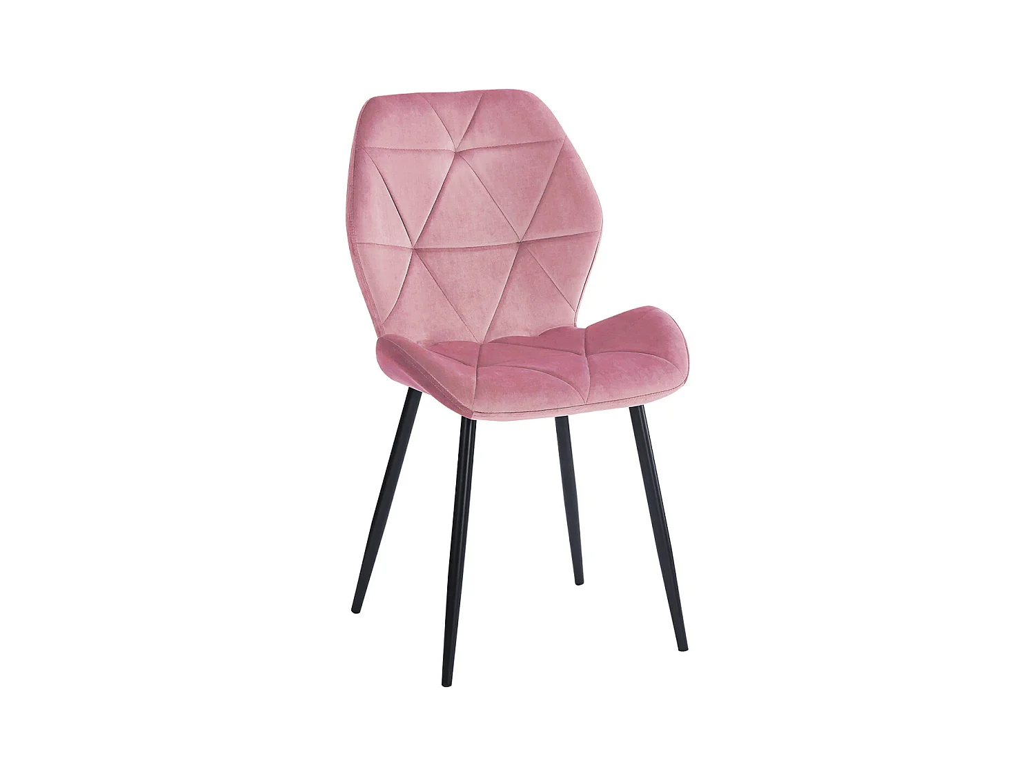 Silla Sesel Terciopelo Patas Negras - Rosa