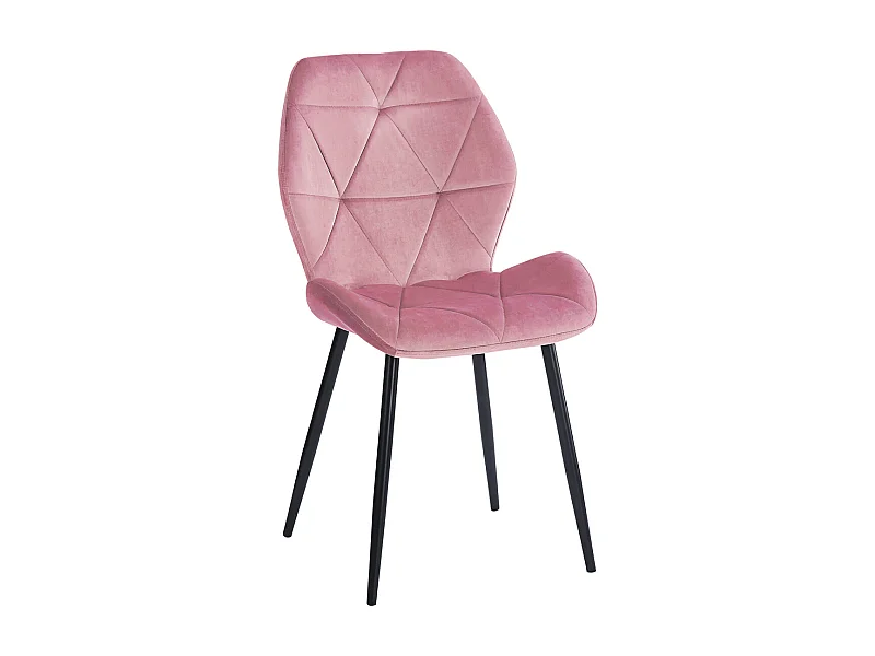 Silla Sesel Terciopelo Patas Negras - Rosa