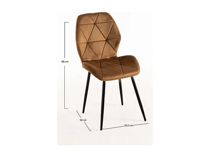 Silla Sesel Terciopelo Patas Negras - Marrón Claro