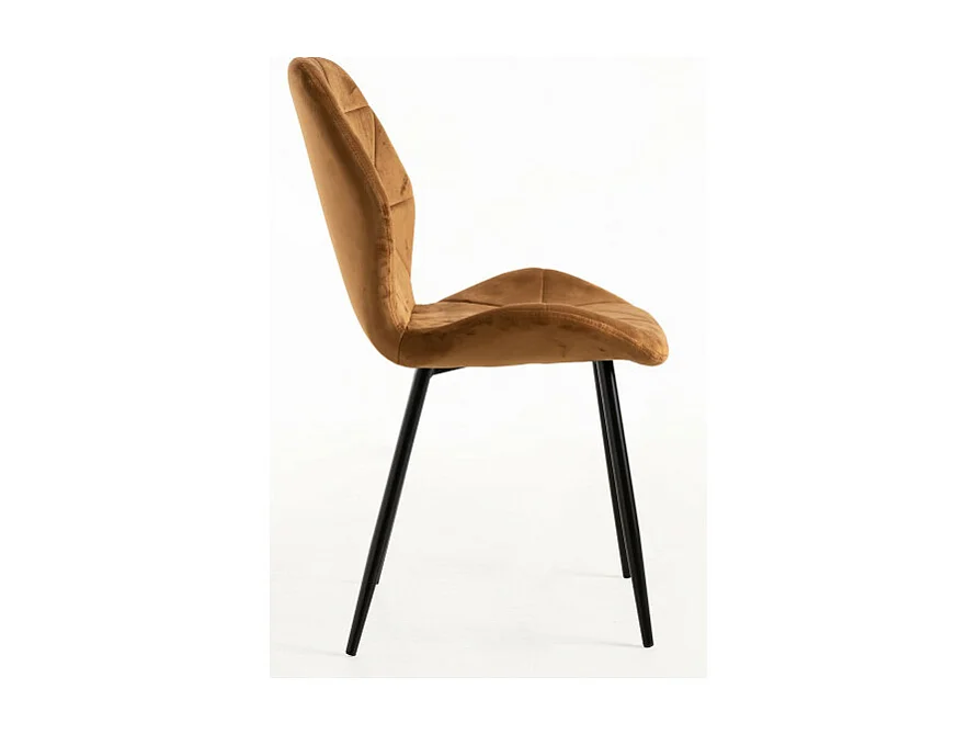 Silla Sesel Terciopelo Patas Negras - Marrón Claro