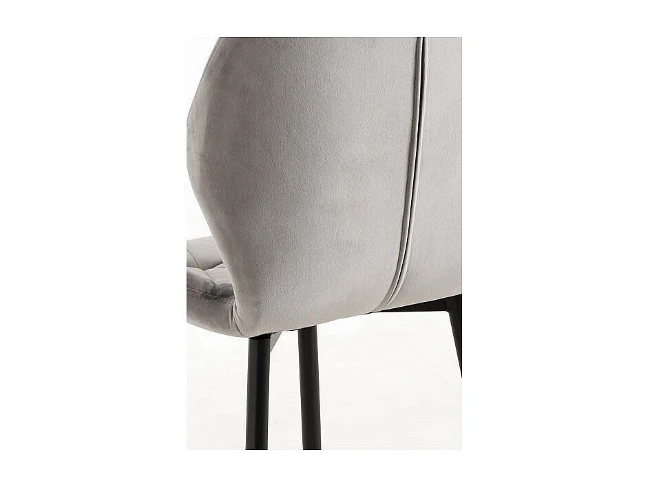 Silla Sesel Terciopelo Patas Negras - Gris