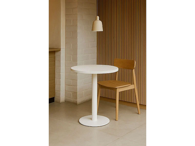 Mesas Auxiliares - Mesa Kuat Redonda - Blanco