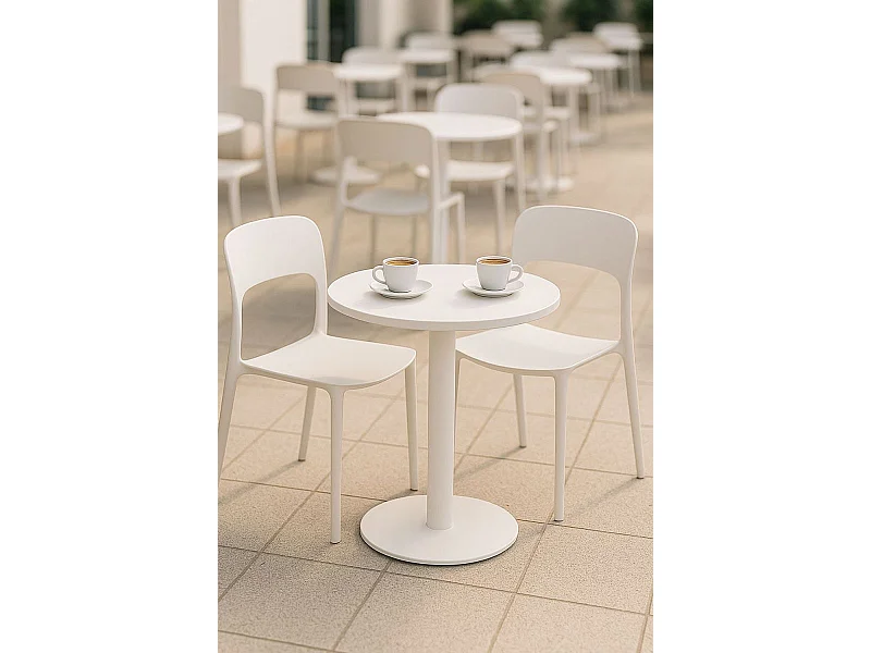 Mesas Auxiliares - Mesa Kuat Redonda - Blanco