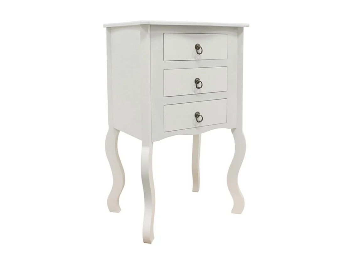 Mesas Auxiliares - Cajonera Sinfonier Cabriole 3 Cajones - Blanco