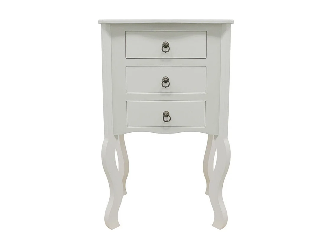 Mesas Auxiliares - Cajonera Sinfonier Cabriole 3 Cajones - Blanco
