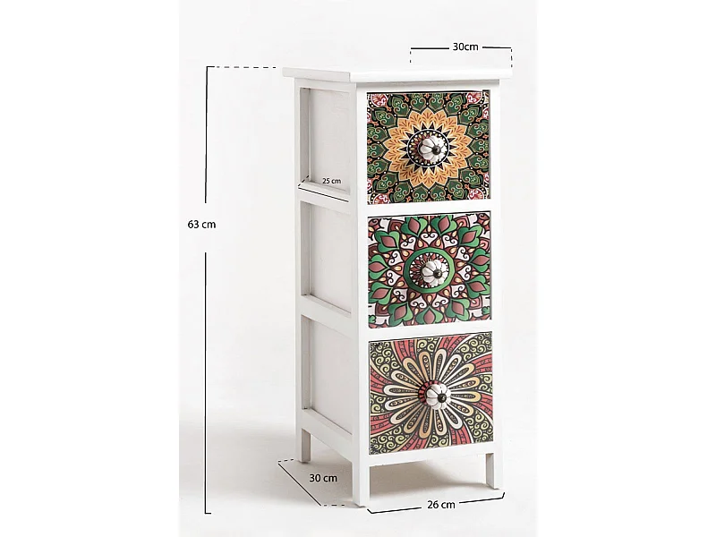 Muebles Auxiliares - Cajonera Estrecha Mosaiko 3 Cajones